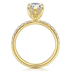 New Gabriel & Co. Adela - 14K Yellow Gold Pear Shape Hidden Halo Diamond Engagement Ring