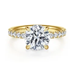Online Gabriel & Co. Adela - 14K Yellow Gold Round Hidden Halo Diamond Engagement Ring