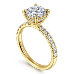 Online Gabriel & Co. Adela - 14K Yellow Gold Round Hidden Halo Diamond Engagement Ring
