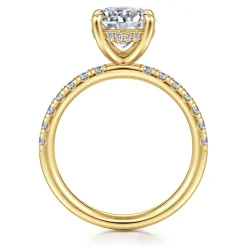 Online Gabriel & Co. Adela - 14K Yellow Gold Round Hidden Halo Diamond Engagement Ring
