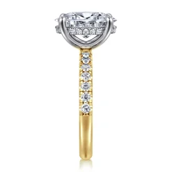 Online Gabriel & Co. Adela - 14K Yellow-White Gold Oval Hidden Halo Diamond Engagement Ring