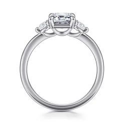 Gabriel & Co. Adeline - 14K White Gold Emerald Cut Three Stone Diamond Engagement Ring