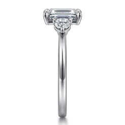 Gabriel & Co. Adeline - 14K White Gold Emerald Cut Three Stone Diamond Engagement Ring