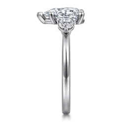 Best Gabriel & Co. Adeline - 14K White Gold Pear Shape Three Stone Diamond Engagement Ring