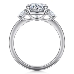 Hot Gabriel & Co. Adeline - 14K White Gold Round Three Stone Diamond Engagement Ring