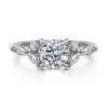 Outlet Gabriel & Co. Adella - 14K White Gold Cushion Cut Diamond Engagement Ring