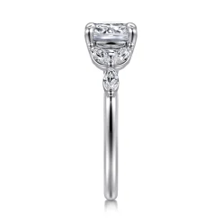 Outlet Gabriel & Co. Adella - 14K White Gold Cushion Cut Diamond Engagement Ring