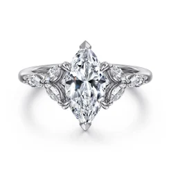 Discount Gabriel & Co. Adella - 14K White Gold Marquise Shape Diamond Engagement Ring