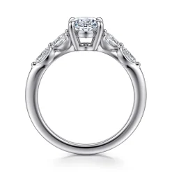 New Gabriel & Co. Adella - 14K White Gold Oval Diamond Engagement Ring