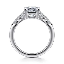 Best Gabriel & Co. Adella - 14K White Gold Princess Cut Diamond Engagement Ring