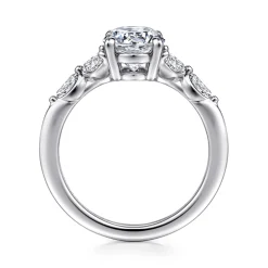 Hot Gabriel & Co. Adella - 14K White Gold Round Diamond Engagement Ring