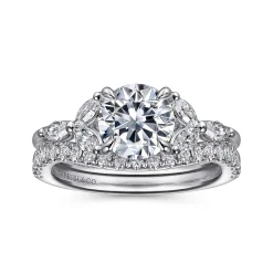 Sale Gabriel & Co. Adella - 14K White Gold Round Diamond Engagement Ring
