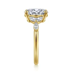Discount Gabriel & Co. Adella - 14K Yellow Gold Oval Diamond Engagement Ring