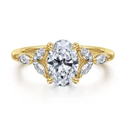 Online Gabriel & Co. Adella - 14K Yellow Gold Oval Diamond Engagement Ring