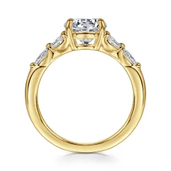 Discount Gabriel & Co. Adella - 14K Yellow Gold Round Diamond Engagement Ring
