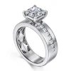 Hot Gabriel & Co. Adley - 14K White Gold Wide Band Princess Cut Diamond Engagement Ring
