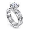 Gabriel & Co. Adley - 14K White Gold Wide Band Round Diamond Engagement Ring