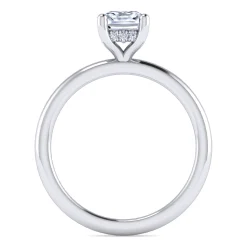 Discount Gabriel & Co. Ady - 14K White Gold Cushion Hidden Halo Diamond Engagement Ring