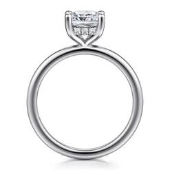Gabriel & Co. Ady - 14K White Gold Hidden Halo Cushion Diamond Engagement Ring