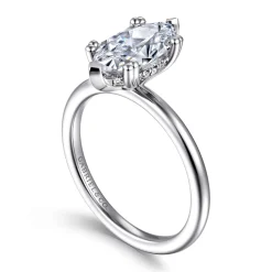 Sale Gabriel & Co. Ady - 14K White Gold Hidden Halo Marquise Shape Diamond Engagement Ring