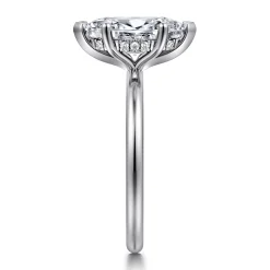 Sale Gabriel & Co. Ady - 14K White Gold Hidden Halo Marquise Shape Diamond Engagement Ring