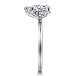 Sale Gabriel & Co. Ady - 14K White Gold Hidden Halo Pear Shape Diamond Engagement Ring