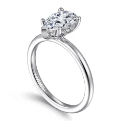 Sale Gabriel & Co. Ady - 14K White Gold Hidden Halo Pear Shape Diamond Engagement Ring