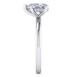 Hot Gabriel & Co. Ady - 14K White Gold Hidden Halo Pear Shape Diamond Engagement Ring