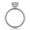 New Gabriel & Co. Ady - 14K White Gold Hidden Halo Round Diamond Engagement Ring