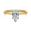 Best Gabriel & Co. Ady - 14K White-Yellow Gold Hidden Halo Pear Shape Diamond Engagement Ring