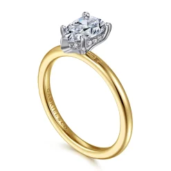 Best Gabriel & Co. Ady - 14K White-Yellow Gold Hidden Halo Pear Shape Diamond Engagement Ring