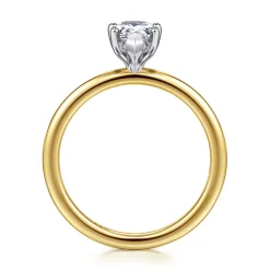 Best Gabriel & Co. Ady - 14K White-Yellow Gold Hidden Halo Pear Shape Diamond Engagement Ring