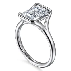Outlet Gabriel & Co. Agnes - 14K White Gold Emerald Cut Solitaire Diamond Engagement Ring