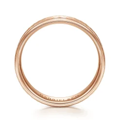 New Gabriel & Co. Aiden - 14K Rose Gold 6mm - Men's Wedding Band in Hammered Finish