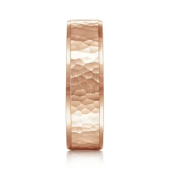 New Gabriel & Co. Aiden - 14K Rose Gold 6mm - Men's Wedding Band in Hammered Finish