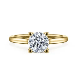 Sale Gabriel & Co. Ailis - 14K Yellow Gold Round Diamond Engagement Ring