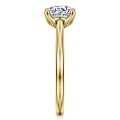 New Gabriel & Co. Ailis - 14K Yellow Gold Round Diamond Engagement Ring