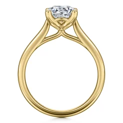 New Gabriel & Co. Ailis - 14K Yellow Gold Round Diamond Engagement Ring