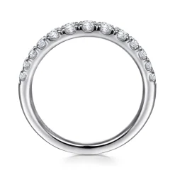New Gabriel & Co. Aine - 14K White Gold Diamond Anniversary Band - 0.5 ct