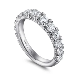 New Gabriel & Co. Aine - 14K White Gold Diamond Anniversary Band - 1.48 ct