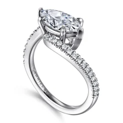 Discount Gabriel & Co. Aiva - 14K White Gold Bypass Marquise Shape Diamond Engagement Ring