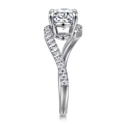 Discount Gabriel & Co. Aiva - 14K White Gold Bypass Oval Diamond Engagement Ring