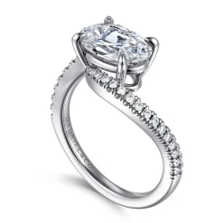 Discount Gabriel & Co. Aiva - 14K White Gold Bypass Oval Diamond Engagement Ring
