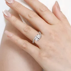 Discount Gabriel & Co. Aiva - 14K White Gold Bypass Oval Diamond Engagement Ring