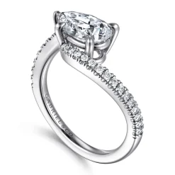 Discount Gabriel & Co. Aiva - 14K White Gold Bypass Pear Shape Diamond Engagement Ring