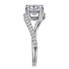 Outlet Gabriel & Co. Aiva - 14K White Gold Bypass Princess Cut Diamond Engagement Ring