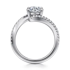 Discount Gabriel & Co. Aiva - 14K White Gold Bypass Round Diamond Engagement Ring