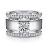 Sale Gabriel & Co. Aiza - 14K White Gold Round Diamond Engagement Ring