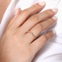 New Gabriel & Co. Akili - Vintage Inspired 14K Rose Gold Curved Diamond Anniversary Band - 0.23 ct
