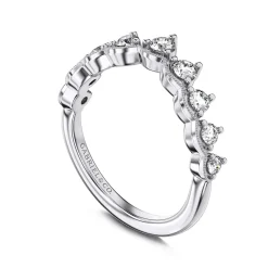 Online Gabriel & Co. Akili - Vintage Inspired 14K White Gold Curved Diamond Anniversary Band - 0.5 ct